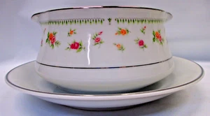 Vintage 8" Abingdon Fine Porcelain China Gravy Boat with attached underplate.... - Picture 1 of 7