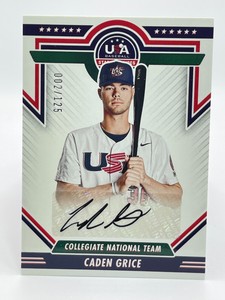 2022 USA Stars & Stripes CADEN GRICE Auto AUTOGRAPH Free Shipping 002/125