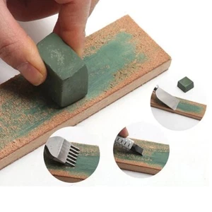 1Pcs Leather Sharpening Wood Handle Strop Tool Double Sided Polish Compound - Picture 1 of 4