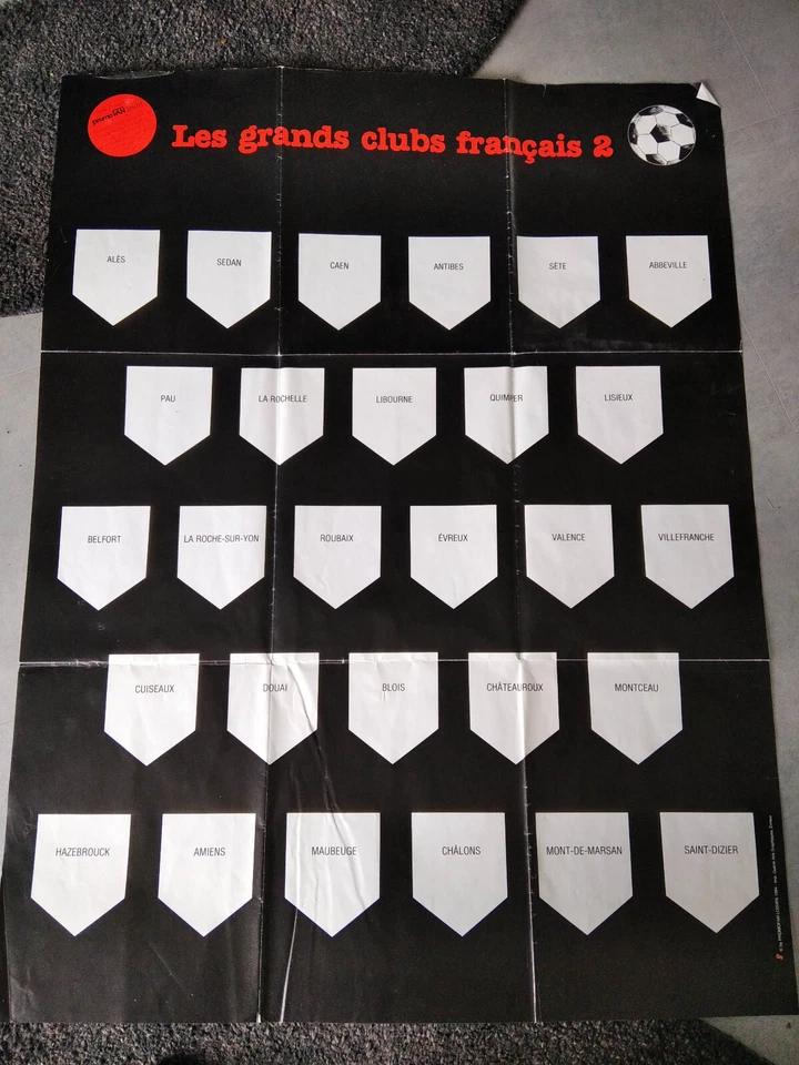 Poster collecteur FANION FOOTBALL ancien vintage WIMPEL PENNANT clubs français 2 - Photo 1/1