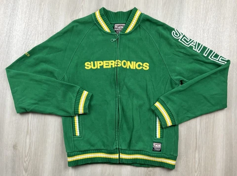Seattle Supersonics NBA Hardwood Classics Full Zip Sweatshirt Womens Medium RARE Cover