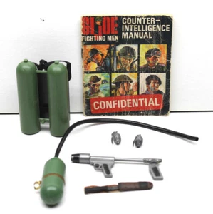 Vintage GI Joe Marine Beach Head Flamethrower+GI Joe Manual Counter Intelligence - Picture 1 of 5