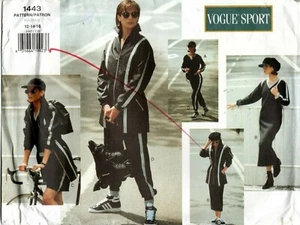 90s Vogue Sport Sewing Pattern 1443 Jacket Dress Top Shorts Pants Size 12-16 - Picture 1 of 2