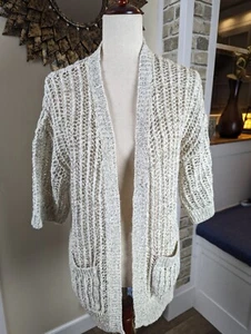 Free People Salt and Pepper Open Knit Cardigan Size S - Bild 1 von 3