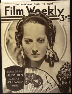 FILM WEEKLY 1/03/1935 MERLE OBERON Katharine Hepburn CONSTANCE BENNETT John Beal - Picture 1 of 8