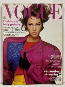Vogue Magazine July 1987 Christy Turlington Vintage British 80s Fashion & Beauty - Picture 1 of 10