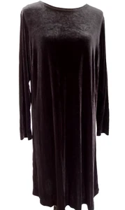 Susan Graver Black Velvet Dress Womens Large Long Sleeve Witchy Goth Vintage - Picture 1 of 9