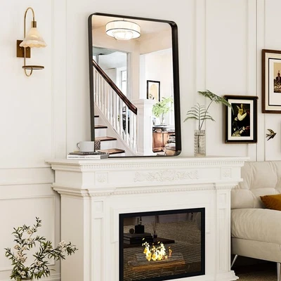 24"x36" Bathroom Mirror for Wall Black Aluminum Alloy Frame Rectangular Wall ... - Image 1 of 4