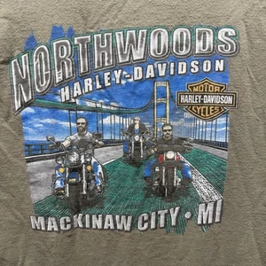 T-shirt vintage Harley Davidson Mackinaw City Michigan taglia media made in USA - Foto 1 di 7