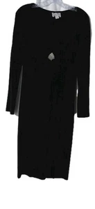 Joseph Ribkoff Damen Größe 8 Schwarz Strass Akzent Designer Kleid Vintage  - Bild 1 von 12