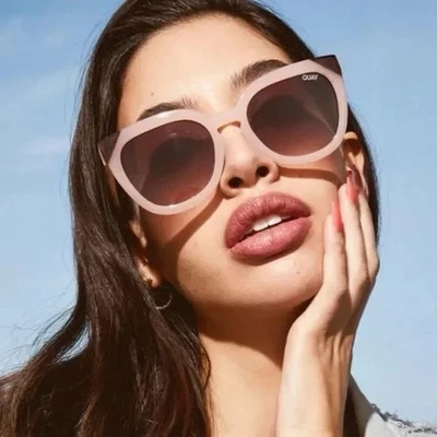 Gafas de sol retro QUAY Noosa Cat Eye rosa marrón llamativas RARAS Foto 1 de 4