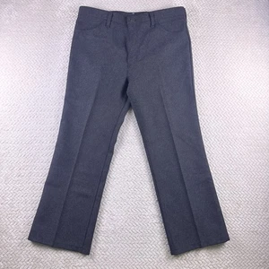 Vintage 1970’s Wrangler Polyester Pants Mens 38x30 Gray Rockabilly USA Made - Picture 1 of 16