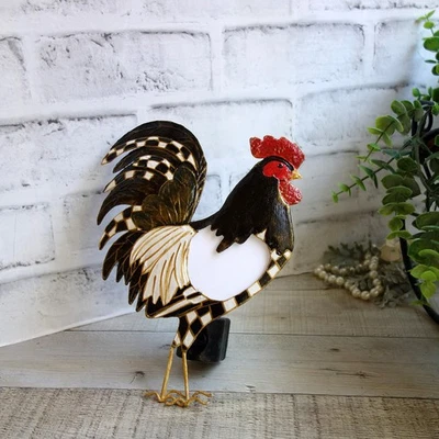 Checked Night Light Buffalo Check Farmhouse Rooster Decor Checked Lamp Light - Image 1 of 4