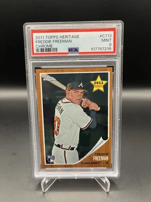 2011 Topps Heritage Freddie Freeman Chrome /1962 PSA 9 - Image 1 of 2