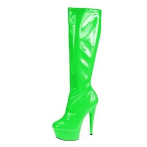 Runway Womens Platform Pointed Toe Nightclub Knee High Boots Stiletto Heels Sexy - Picture 1 of 32