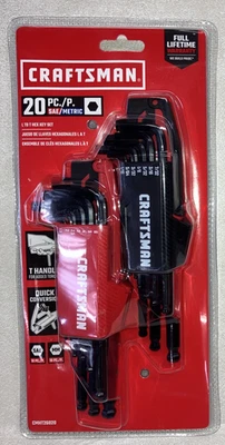 CRAFTSMAN 20 Pieces Model # CMHT26020 L to T Hex Key Set Brand New Factory Seal  - Image 1 of 4