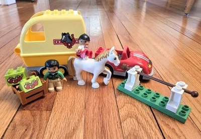 Horse Trailer READ Lego Duplo 1080 Car Set Incomplete Minifig Figs Bricks  - Image 1 of 4