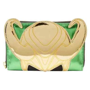 Loungefly Marvel Loki Wallet Metallic Cosplay Infinity Saga Villain Zip Around - Picture 1 of 4