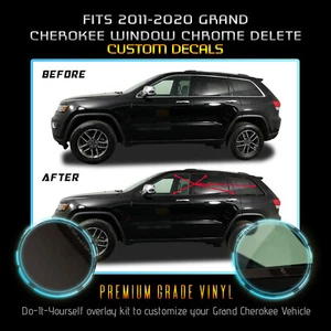 Fit 11-20 Grand Cherokee Window Trim Chrome Delete Blackout Kit - Chrome Black - Bild 1 von 4