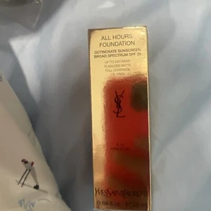 YSL ALL HOURS FOUNDATION OCTINOXATE SUNSCREEN SPF20 OIL-FREE 25ML #B10 PROCELAIN - Picture 1 of 2