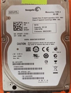 ⭐️⭐️⭐️⭐️⭐️ HDD Hard Drive SATA Laptop 2.5" Seagate ST980412ASG 80GB FC63Y - Picture 1 of 2