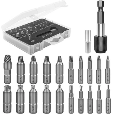 22Pcs Damaged Screw Extractor Kit Small Stripped Screws Bolt Remover Easy Out - Image 1 of 4