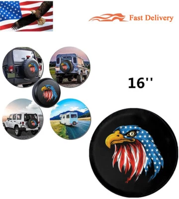 Blue Eagle Spare Tire Cover 16 inch Protector Leather Fit For JL Jeep Trailer - Imagem 1 de 4