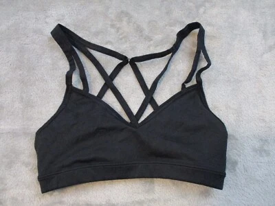 New Balance Crop Top Sports Bra Womens XS Black NB DRY Stretch Ladies - Image 1 of 4