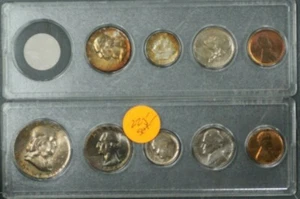 1956 US Mint Set in Plastic Holders Uncirculated Coins Toned *9 Coins Total* - Picture 1 of 6