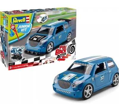 Revell Junior Kit Pull Back Rally Car Blue Model Kit for Kids, 36 Parts - Image 1 of 2