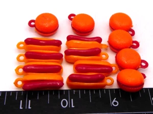 Lote Plástico Hamburguesa Hotdog Collar Pulsera Dijes Comida Figura Vendedora - Imagen 1 de 3