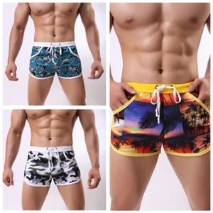 Gym Drawstring Swim Trunks Running Boxers Shorts Floral Resorts Swimwear Men - Picture 1 of 41