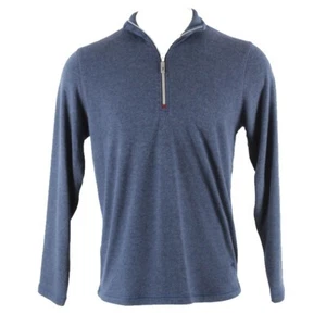 Tommy Bahama Sz S Blue Partial Zip Pullover Acrylic Modal Poly Knit Shirt - Picture 1 of 7