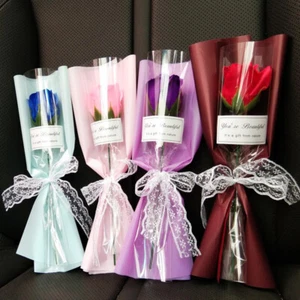 1-3x Fake Soap Flower Carnation Rose Flower Bouquet Wedding Valentine's Day Gift - Picture 1 of 25