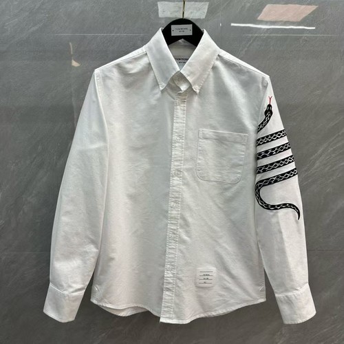 Camicia Thom Browne uomo donna ricamata maniche lunghe casual maniche lunghe