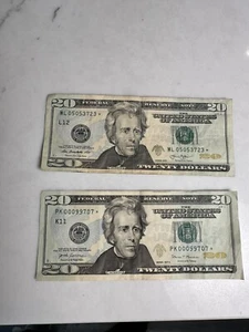 ⭐Assortment of 5 Rare $20 Twenty Dollar Star Note Bills (2009, 2013, 2017 Lot)⭐ - Picture 1 of 3
