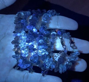 Natürliches fluoreszierendes Herkimer Diamant Mineral UV Leuchten Armband Heilkristall - Bild 1 von 5
