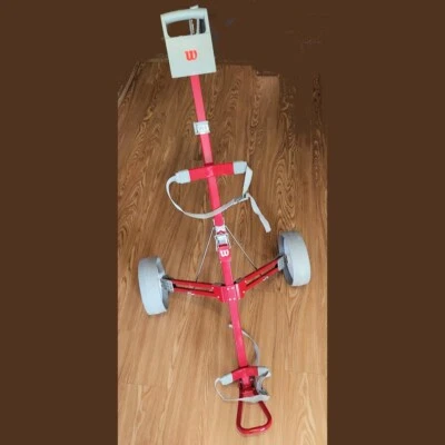 Wilson Golf Bag Pull Cart Caddy Collapsible Folding Rolling Red Light Use - Image 1 of 4