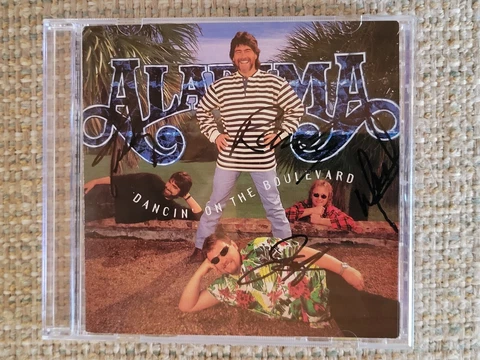 Signed ALABAMA DANCIN' ON THE BOULEVARD CD COVER hand signed  by all 4  w/ CD Cover