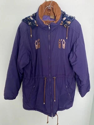 Abrigo azteca aislante con cremallera completa bordado ropa de esquí azul con capucha 10 Sunice para mujer Foto 1 de 4