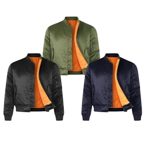 MA1 Flight Bomber Jacket Bike Combat Army Skinhead Scooter Force US Pilot Satin - Picture 1 of 13