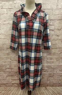 Gretchen Scott Dress SMALL Duke Of York Tartan Plaid Ruffneck Ruffle - Image 1 of 4