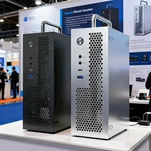 Estuche para PC pequeño HTPC Mini ITX chasis portátil con soporte de mango pequeño 1U PUS - Imagen 1 de 22