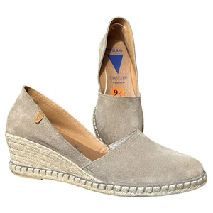VERBENAS Women's Mamen Espadrille Beige Suede Wedge 41 (US 9.5) Jute Spain NWOB - Picture 1 of 9