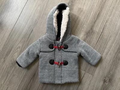 Abrigo de Lona Cálido Catimini Bebé Niña 0-3 Meses Negro Blanco Clásico Prendas Exteriores Cremallera Foto 1 de 4