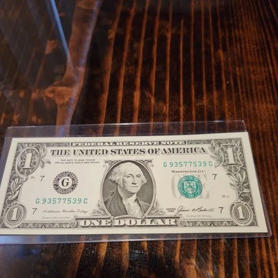 $1 Dollar Bill Radar Note. 1985 Serial Number: 93577539 Uncirculated Condition - Image 1 of 4
