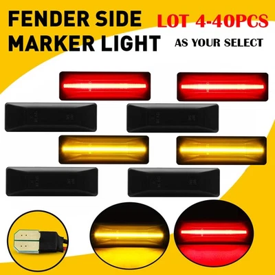 4-40X LED Side Marker Light For 1994-2002 Dodge Ram 1500 2500 3500 Amber Red EAH - Image 1 of 4