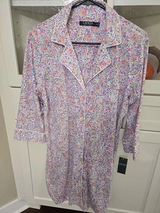 NWT Women’s MEDIUM Sleepwear LAUREN Ralph Lauren Night Shirt - Picture 1 of 7