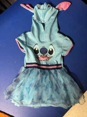 Niñas LINDO Vestido Disfraz Disney STITCH (Talla XS 4/5) Usado Una Vez Sudadera con Capucha Foto 1 de 2