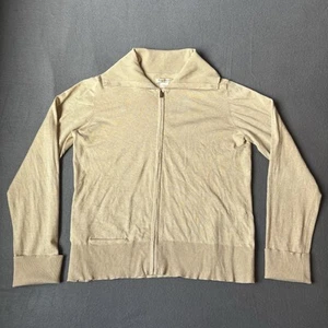 Tommy Bahama Mujer Talla Grande Cremallera Completa Suéter Cárdigan Seda Cachemira Beige - Imagen 1 de 9